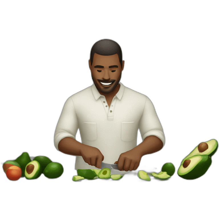 Man cutting avicado emoji