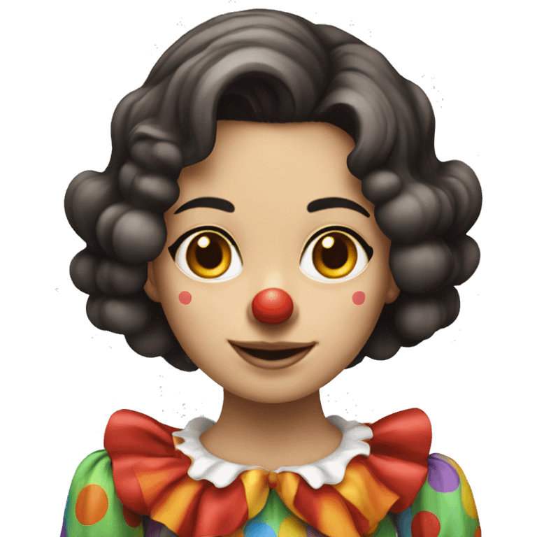 clown young woman brunette emoji