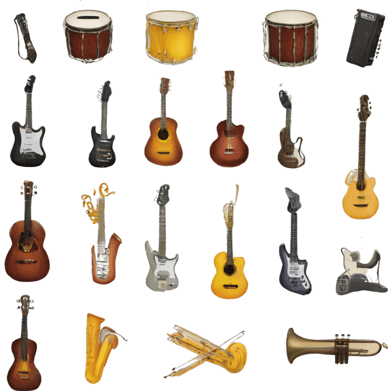 Muchos emojis de instrumentos emoji