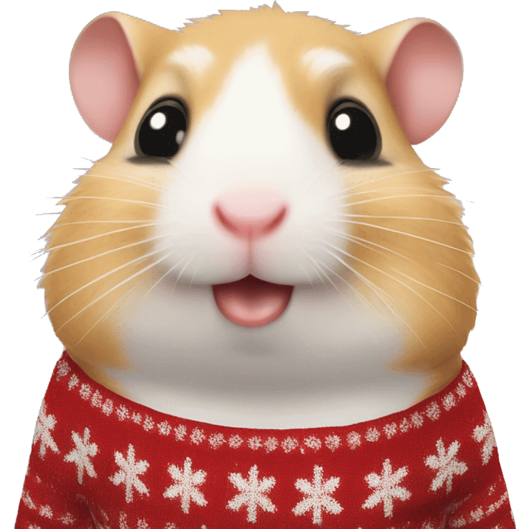 Hamster wearing christmas Sweater  emoji