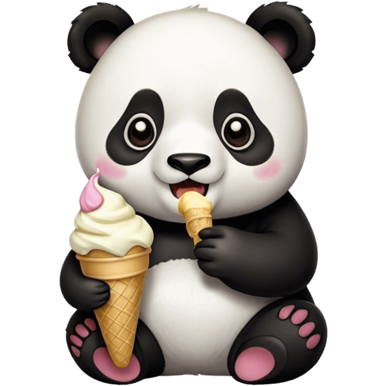 Panda eating ice cream emoji