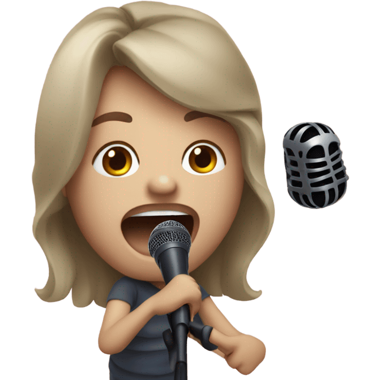 Person singing with microphone emoji