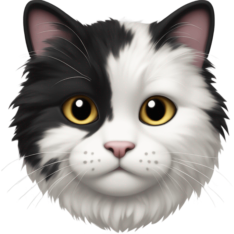 Fluffy tuxedo cat emoji