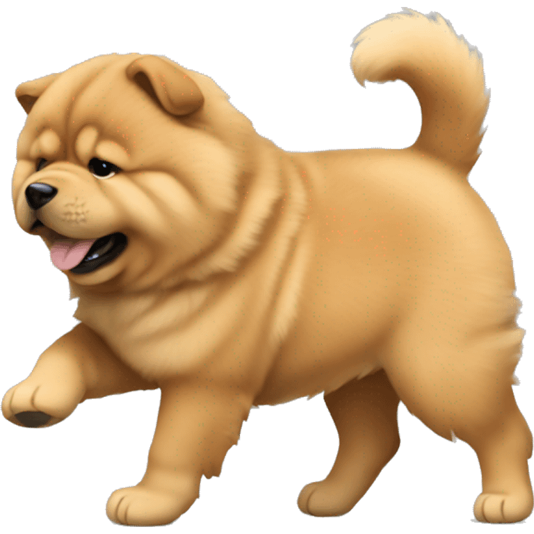 chow chow puppy chasing tail emoji