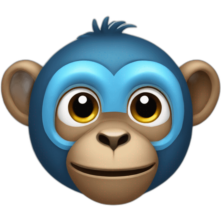 blue smart flat monkey emoji