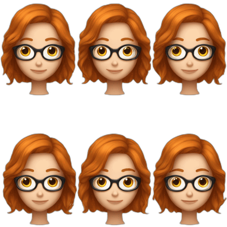 Une file de 9 ans rousse cheveux en couette avec des lunettes emoji