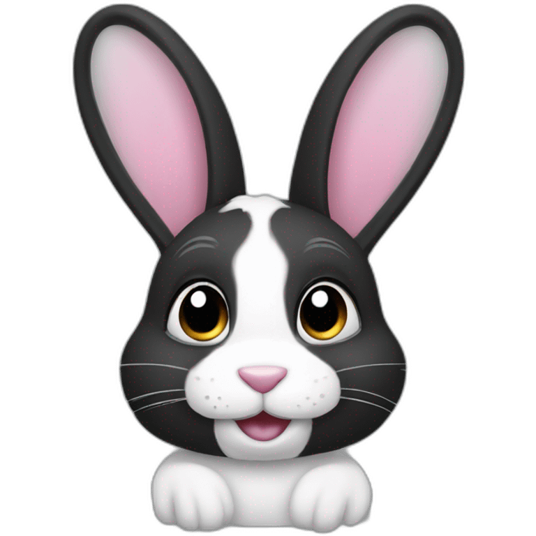 Black and white bunny emoji