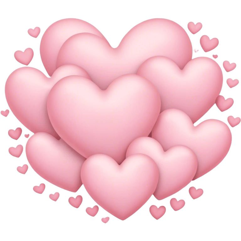 Cloud around pastel pink hearts emoji