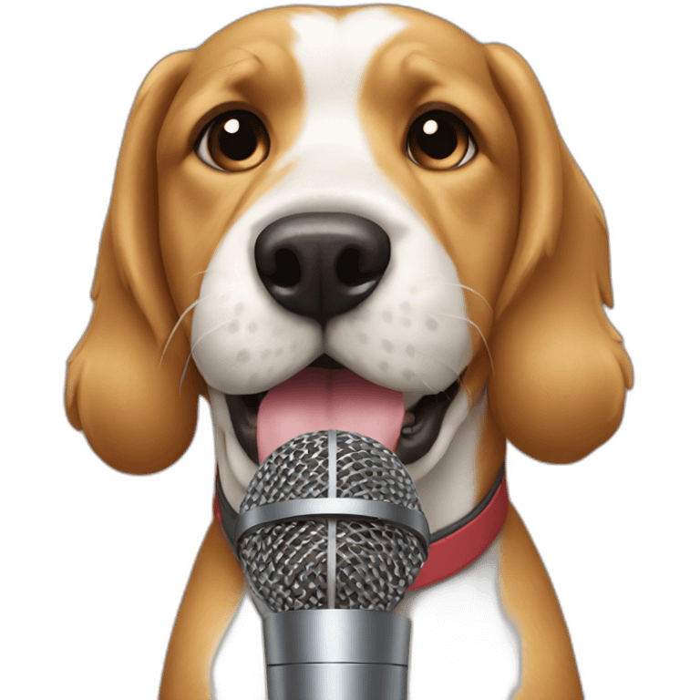 microphone dog emoji