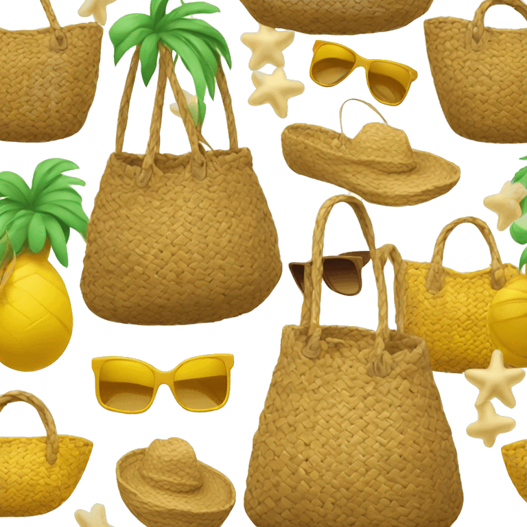 Woven beach bag emoji