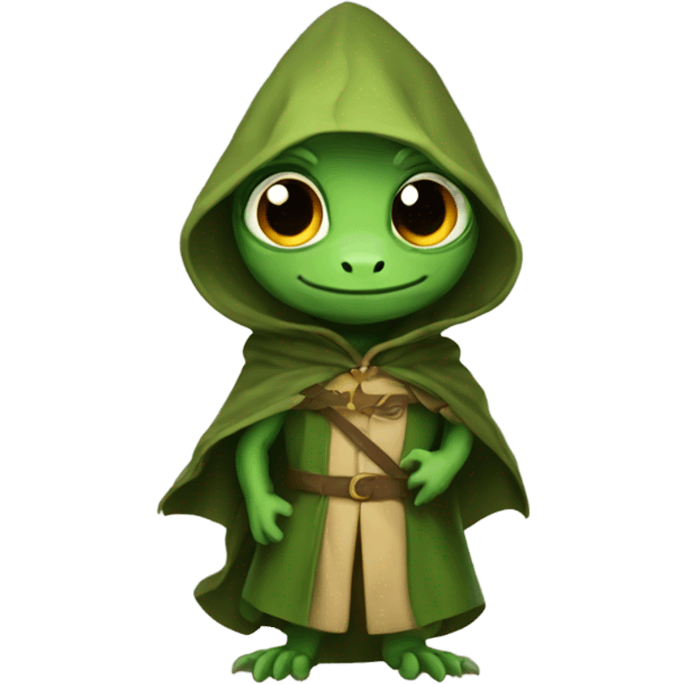 Lizard wearing cloak emoji