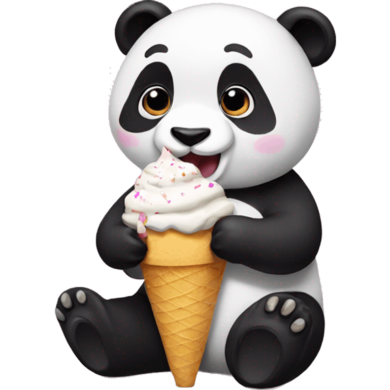 Panda eating ice cream emoji