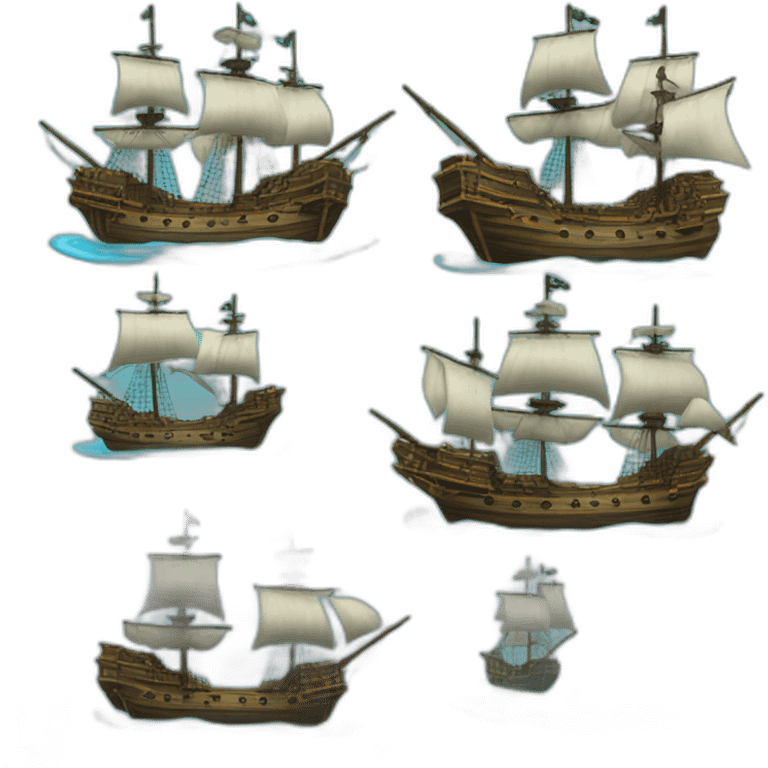 A pirate galleons that is half under water emoji