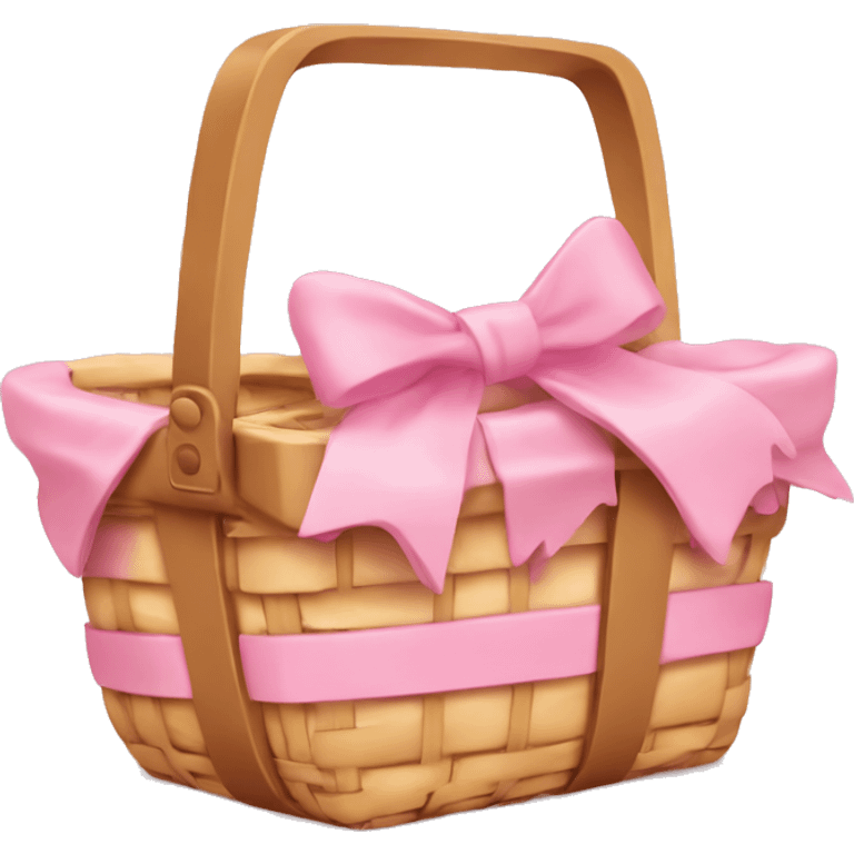 Picnic  basket in light pink bow emoji