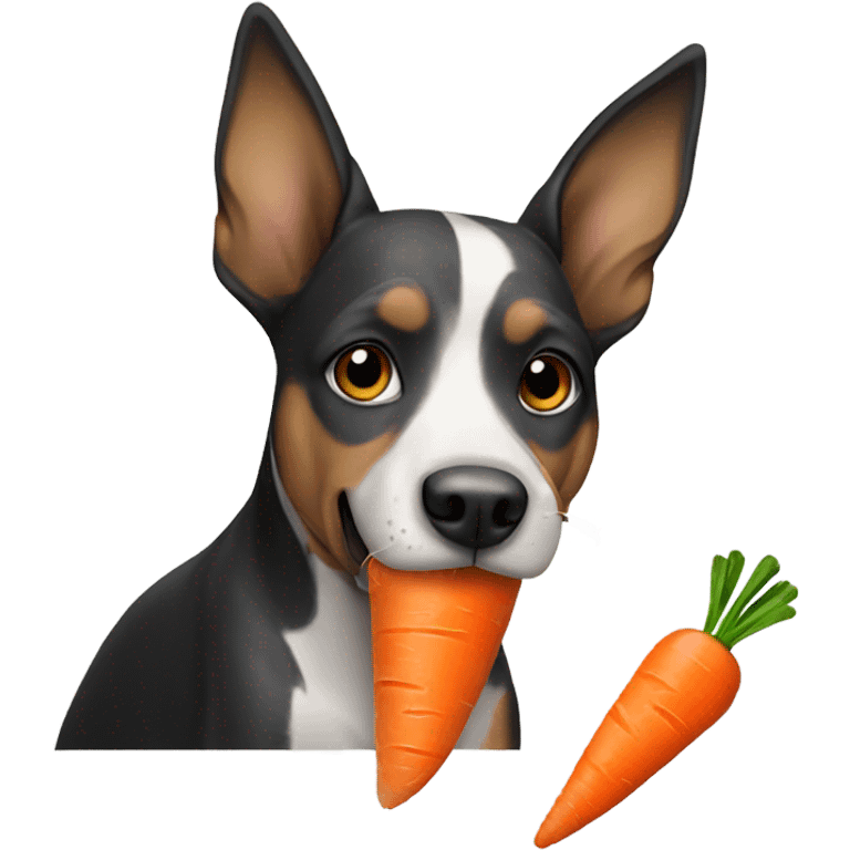 Dog eating carrot emoji