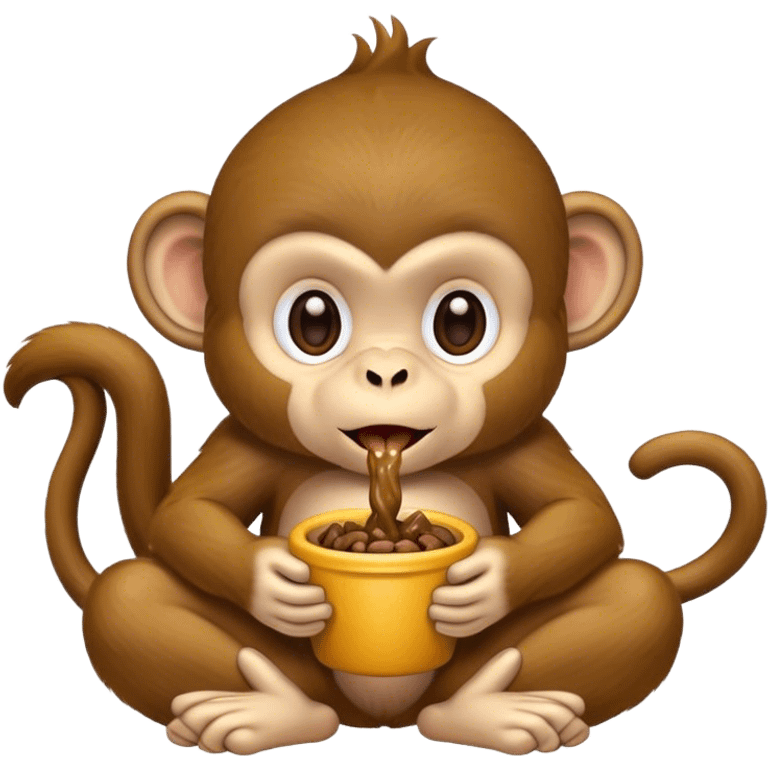 Monkey eating shit emoji