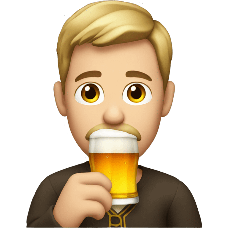 German guy drinking beer emoji