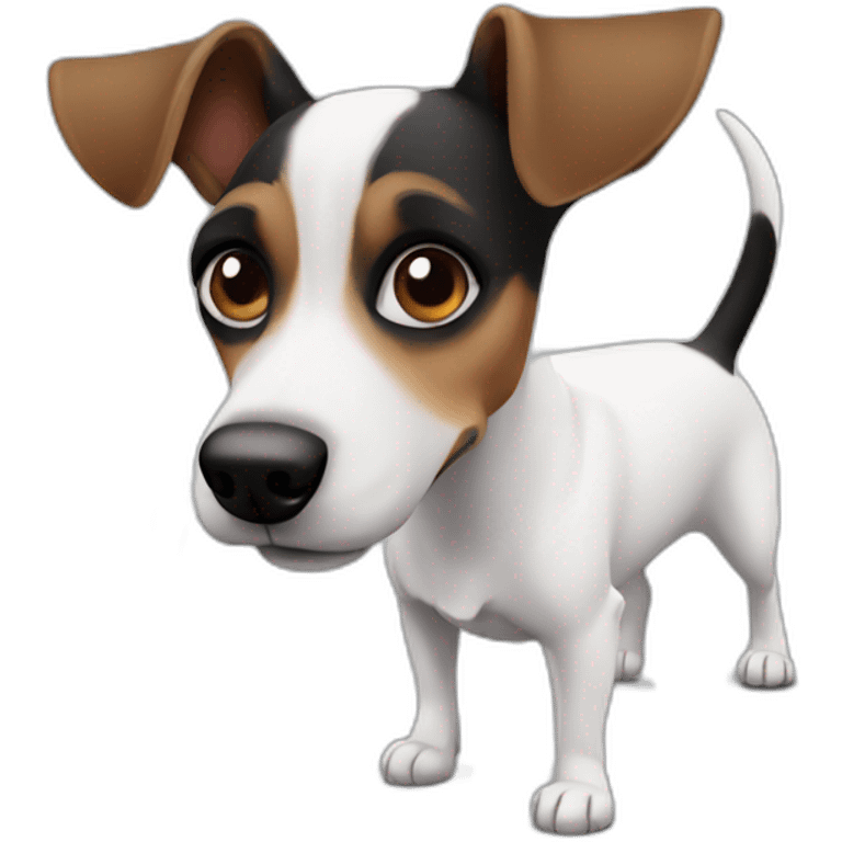 Jack russel with straight raise black ears emoji