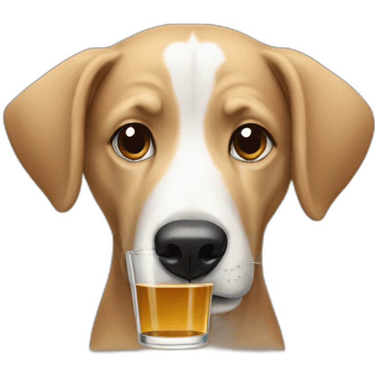 a dog drinking  emoji