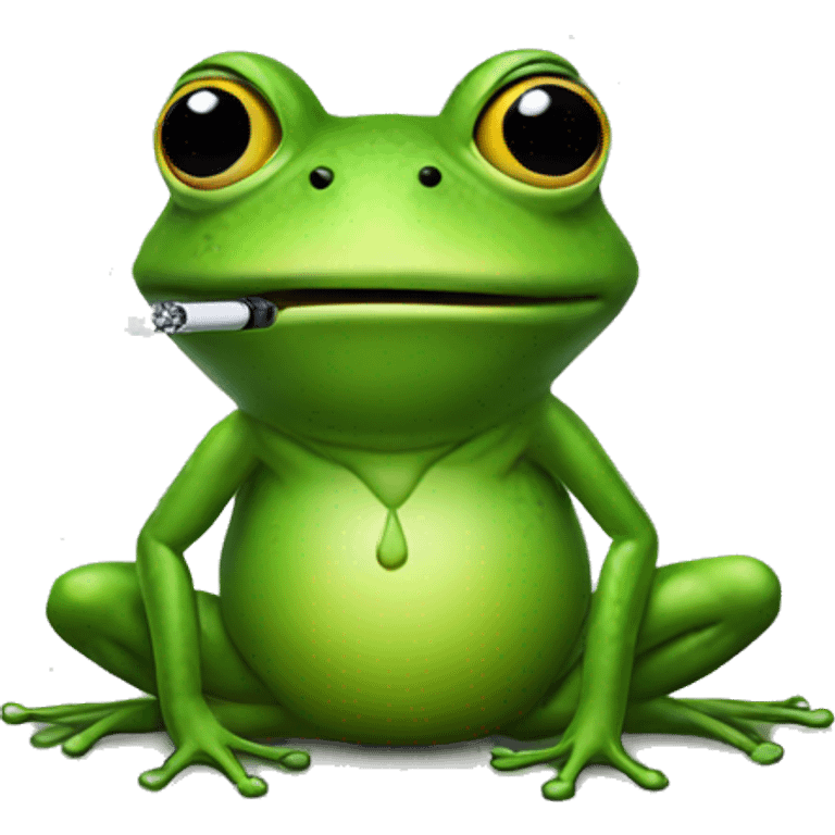 frog smoking a vape emoji