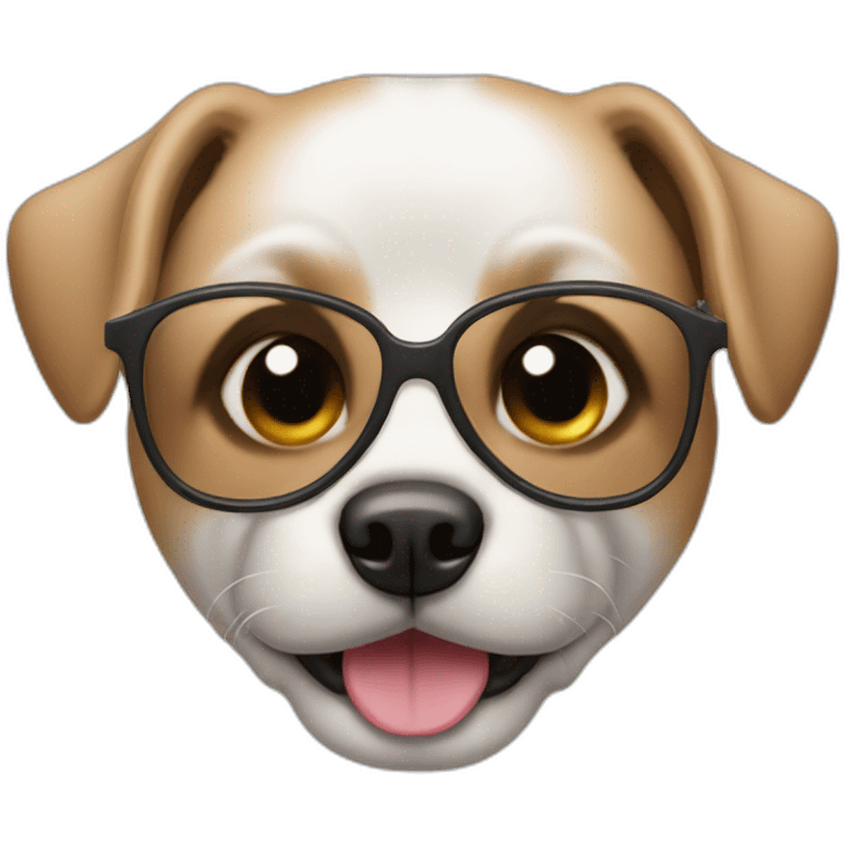 Dog whit unglasses emoji