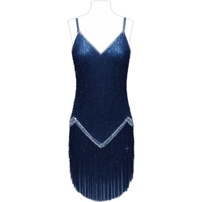 Navy blue sparkly flapper style dress with thin straps emoji