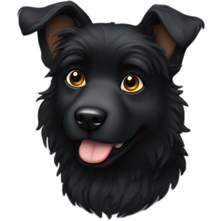 Furry Black dog emoji