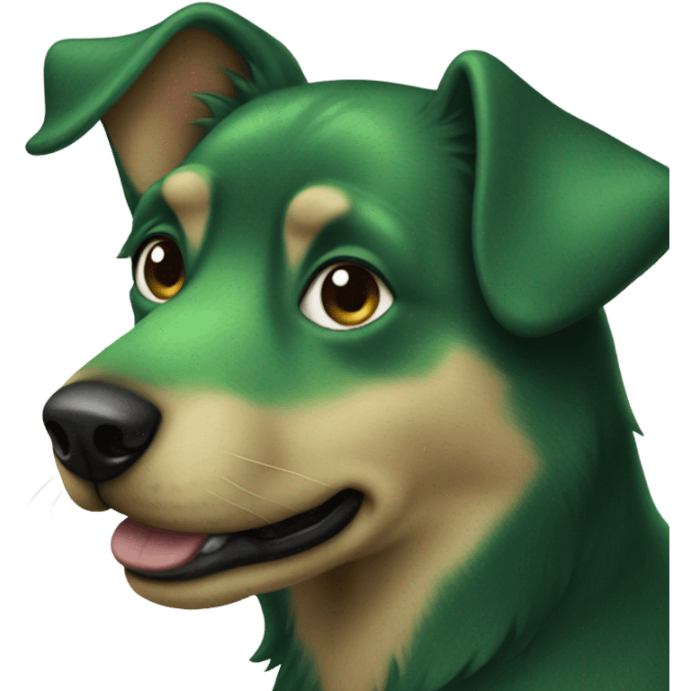 Green dog emoji