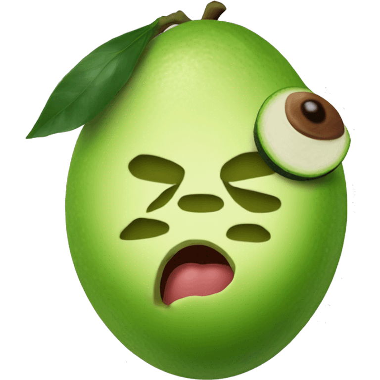 Aguacate con ojos y labios aumentados emoji