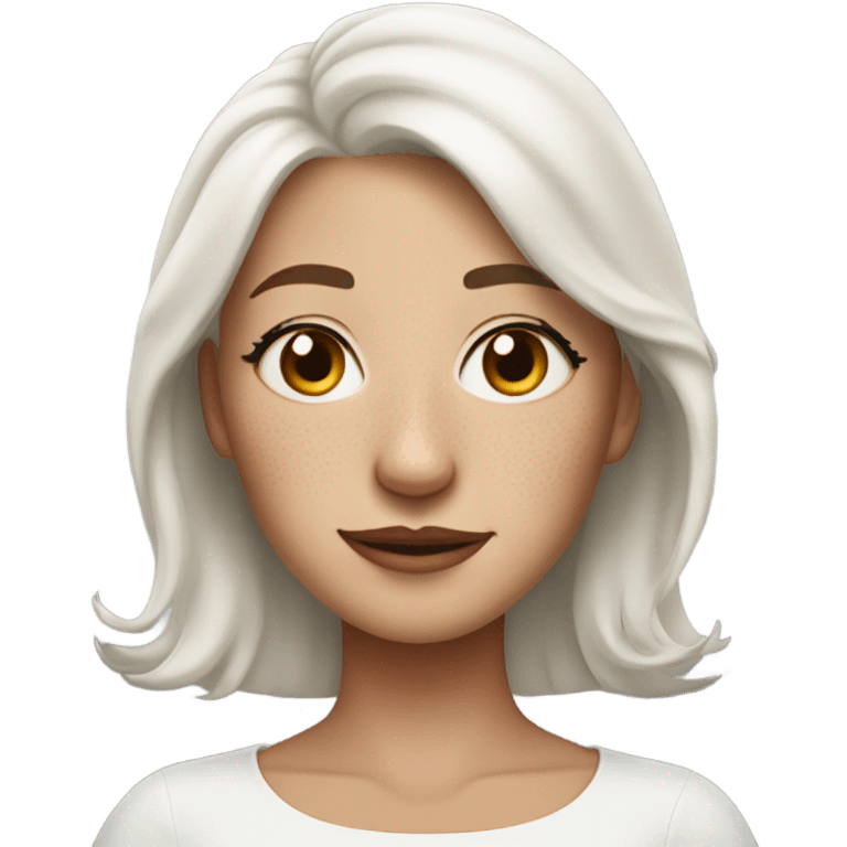 cute woman classy white hair girl and freckles face emoji