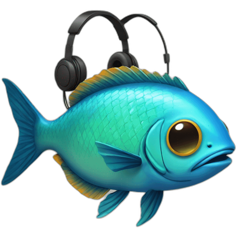 fish with headphones and sunglasses emoji