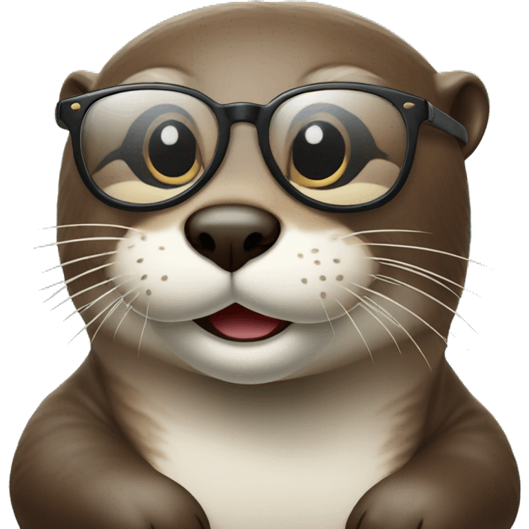 otter with glasses on eames lounge chair emoji