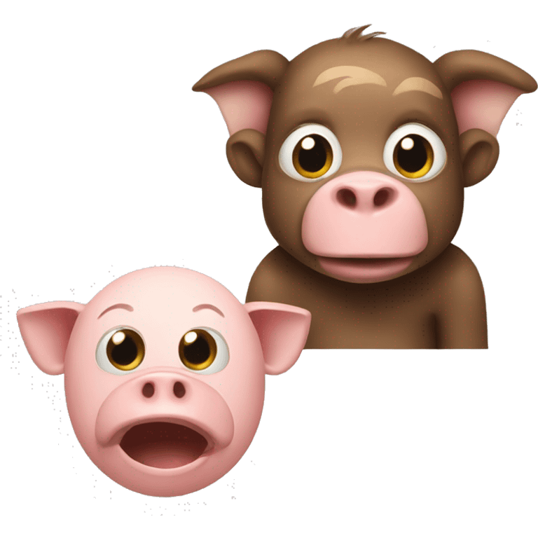 Pig and monkey emoji