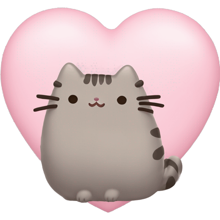 pusheen light pink heart emoji