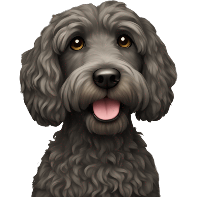 Black golden doodle emoji