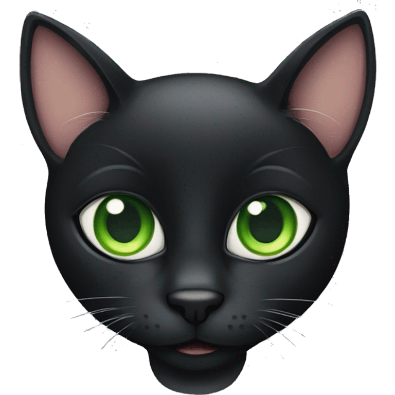 black cat with big green eyes  emoji