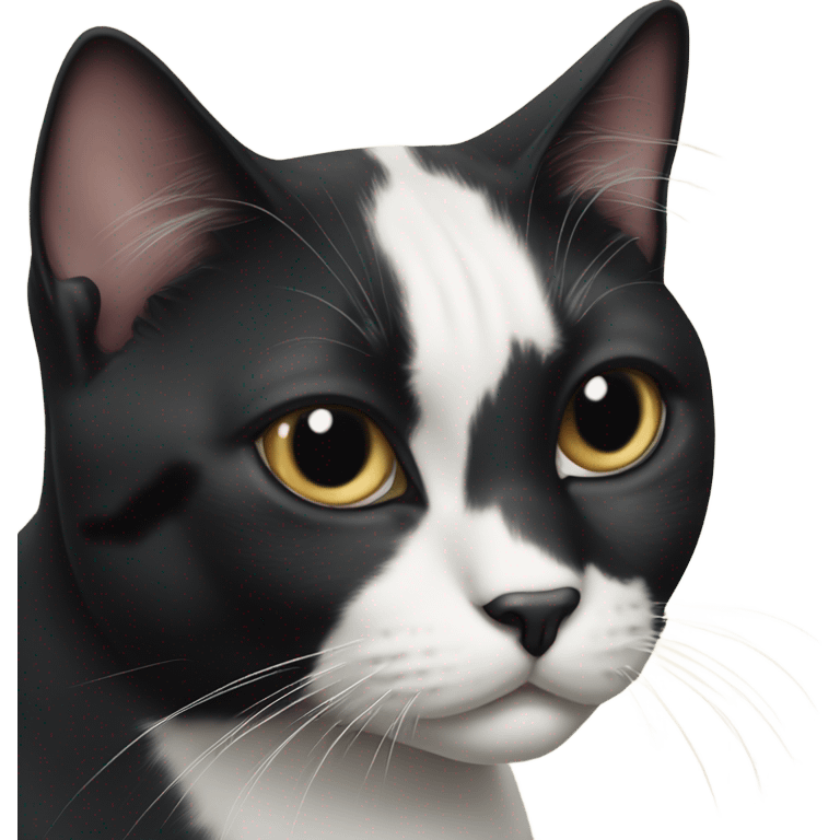 tuxedo cat with black mark on nose emoji