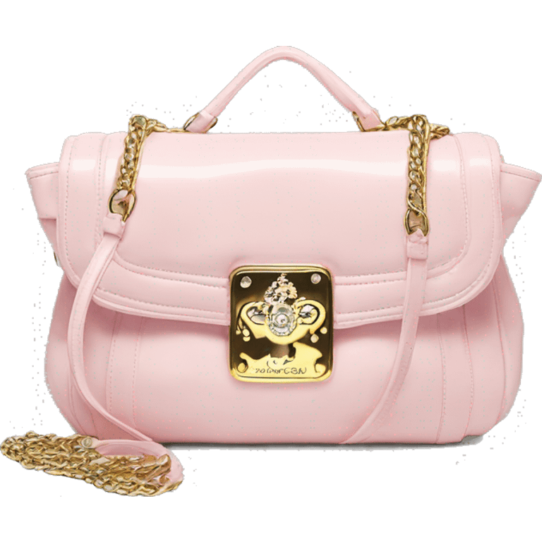 Light Pink juicy couture bag with silver hardware y2k early 2000s emoji