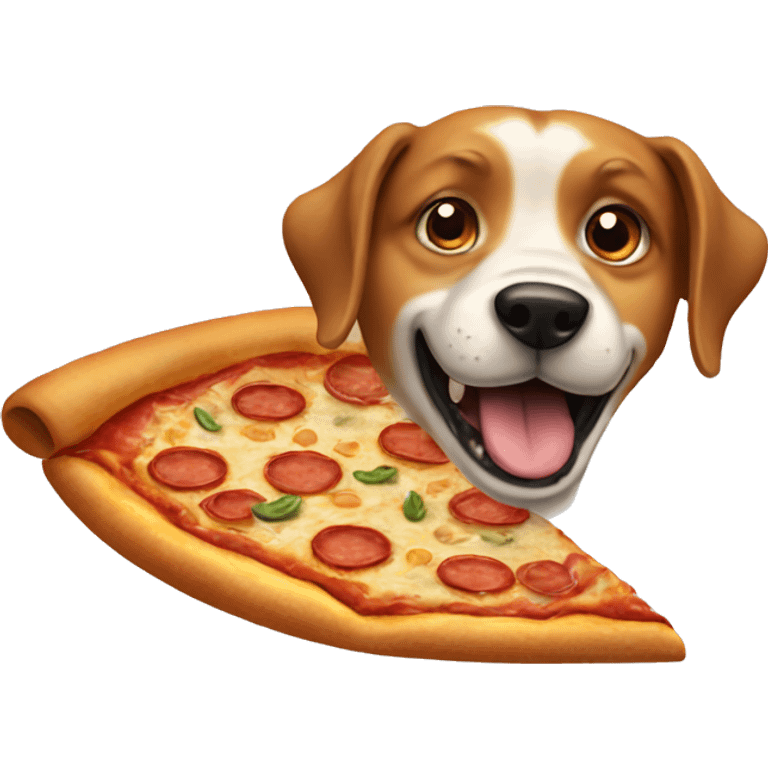 Dog eating pizza  emoji