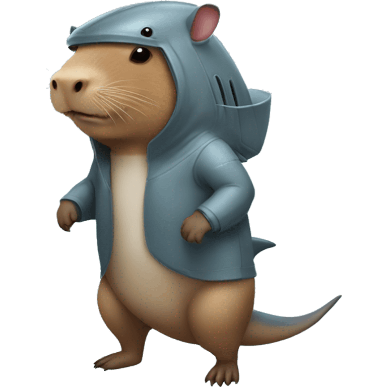 A capybara in a shark suit his size emoji