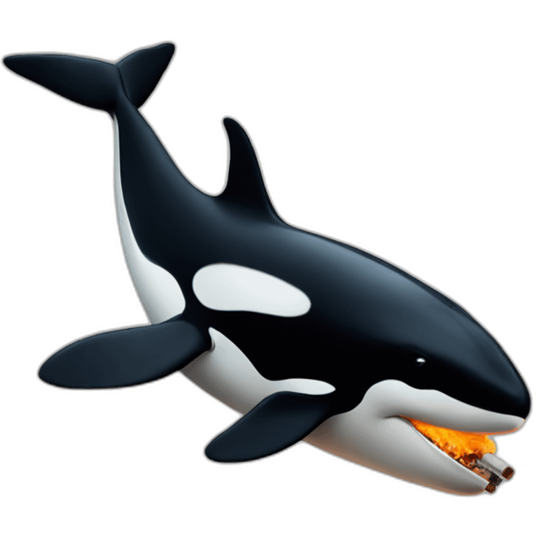 orca smoking a cigarre emoji