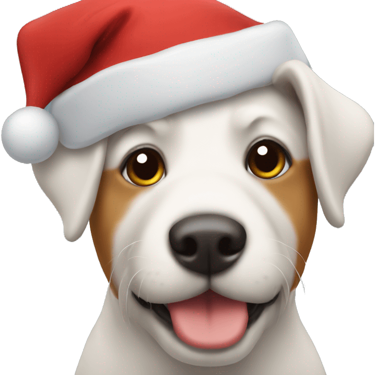 Dog in Christmas hat emoji