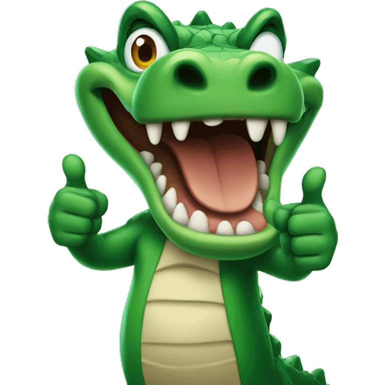 Angry alligator giving a thumbs up  emoji