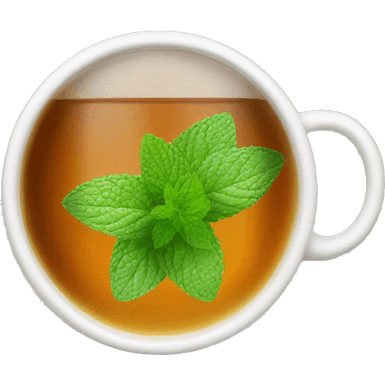 Cup of tea with mint inside the cup emoji