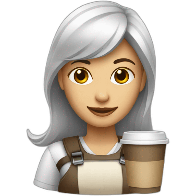 mix of coffee cup and a female software engineer emoji