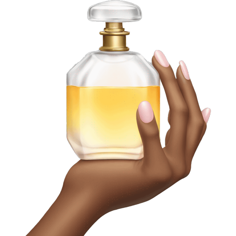 Hand holding perfume bottle emoji