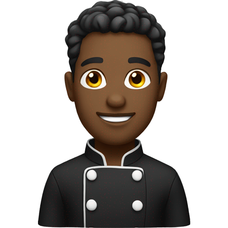 Chef with black chef coat emoji