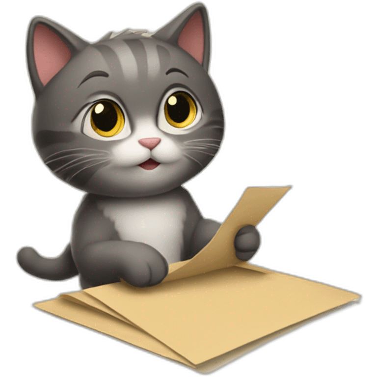 kitty's writing a letter emoji