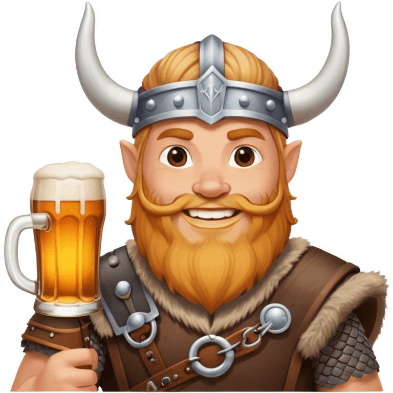 smiling viking with beer emoji