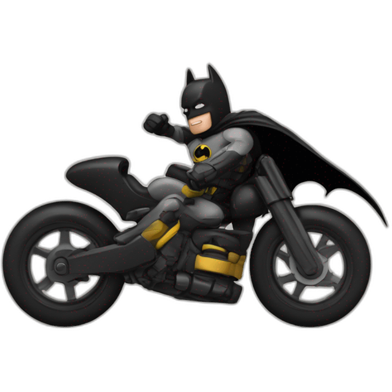 Batman dashing with batbike emoji